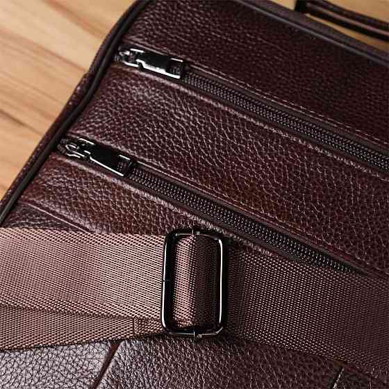 Чоловіча сумка з ручкою для перенесення в руці з натуральної шкіри Vintage 23024 Коричневий Київ