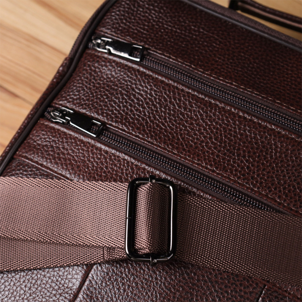 Чоловіча сумка з ручкою для перенесення в руці з натуральної шкіри Vintage 23024 Коричневий Київ - фото 1