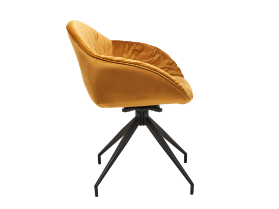 Стілець поворотний R-145 гірчичний + чорний Дніпро