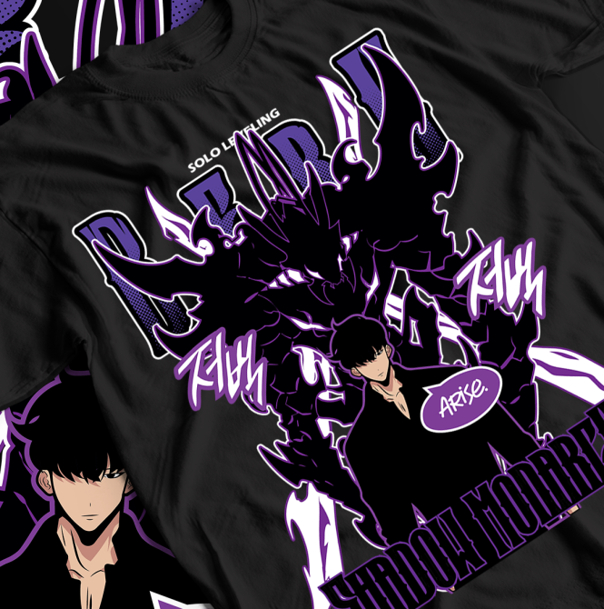 Футболка аниме Соло Левелинг Сунг Джинвоо оверсайз (S/M/L) Черний AnimeJ0635 Днепр - изображение 1