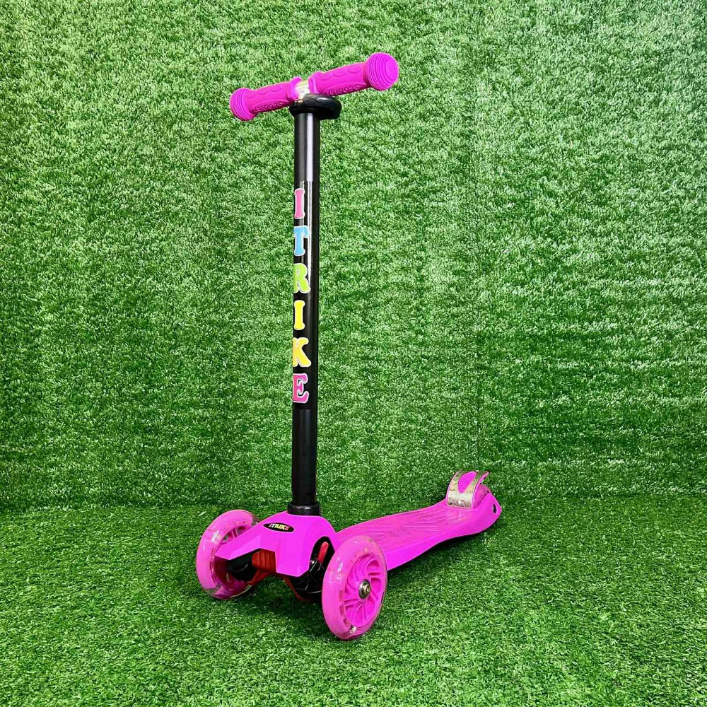 Самокат триколісний iTrike MAXI з підсвічуванням коліс Рожевий (JR 3-003-P1) Чернігів - фото 1