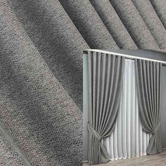 Комплект готових штор VR-Textil Льон Grand Linen № 2027ш Сірий 200х300см 2 шт (32-382) Київ