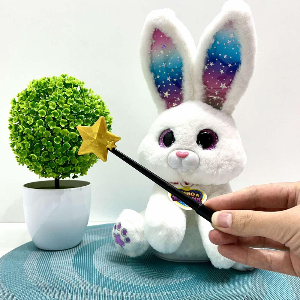 Зайчик інтерактивний Чудо Кролик 30см звук світло фрази рухливий реагує на паличку Білий (M 6144 I UA) Чернигов - изображение 2