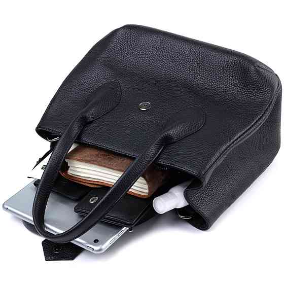 Чудова сумка жіноча з двома ручками з натуральної шкіри Чорна (SHVIGEL) Київ