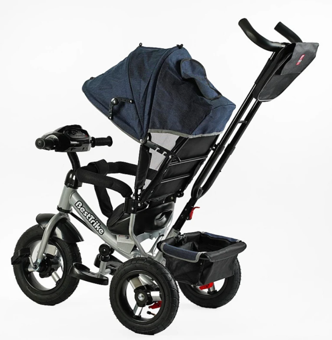 Велосипед триколісний Best Trike з батьківською ручкою надувні колеса (32-068) Чернігів - фото 2