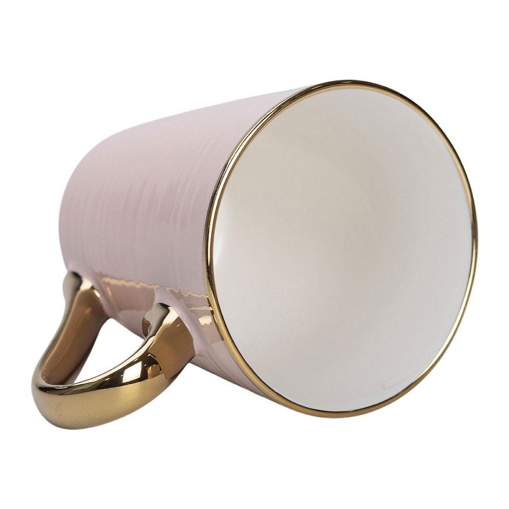 Кремова фарфоровая кружка з золотим ободком 320 мл Київ - фото 4