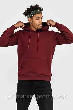 Худи мужское базовое утепленное RAY BASIC бордовое (U0401M-Burgundy) Киев