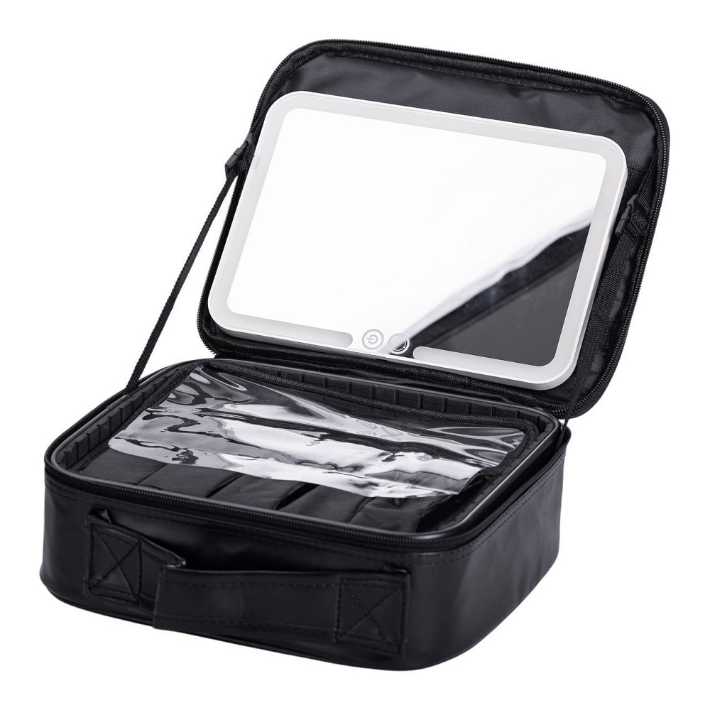 Косметичка-органайзер з дзеркалом та підсвіткою 26x22 см Київ - фото 1