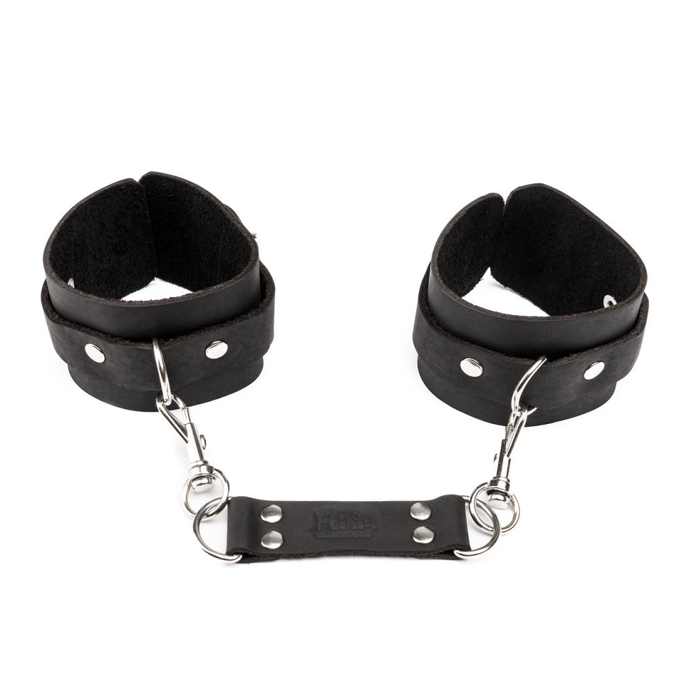 Наручники из натуральной кожи Flirty Leather - Black, KC00020 Sex Aura Киев - изображение 3