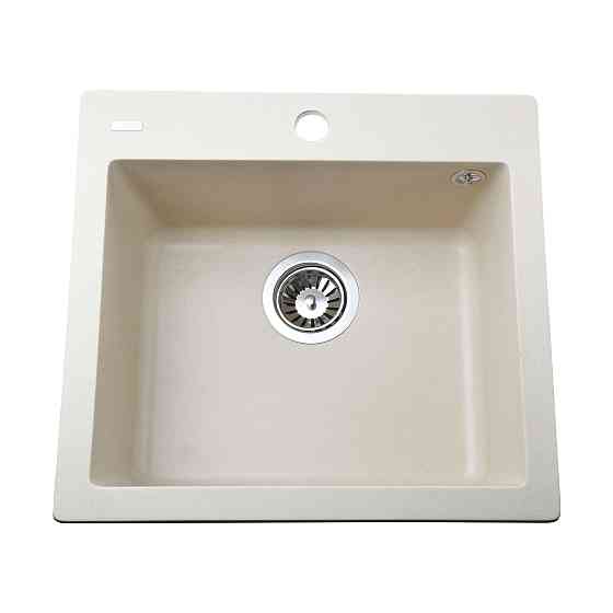 Гранітна мийка Globus Lux AOSTA слонова кiстка 490x455мм Київ