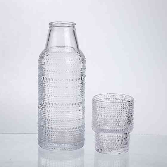 Yiwu Глечик 700 мл зі склянкою 1 (шт) графин для компоту соку води лимонаду глечик для напоїв П Коломия