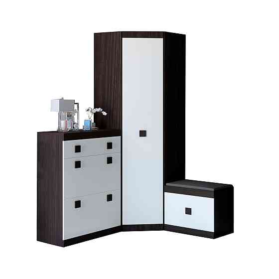 Прихожая Эверест Соната комплект 15 (модульная - 3 элемента) венге темный + белый (DTM-2527) Львов