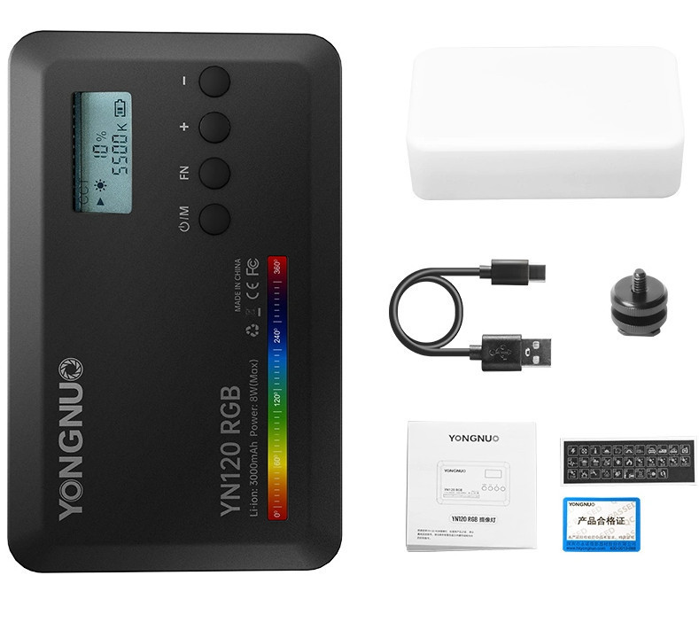 Відеосвітло портативне RGB CRI 95+ 2500K-9900K Yongnuo YN120RGB Київ - фото 5