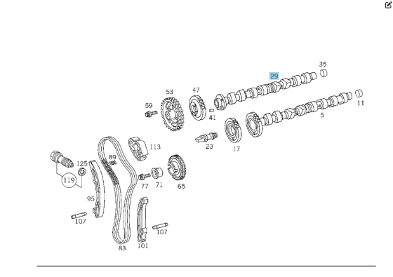 Mercedes-Benz  A6110501801 R6110510001 Розподільний вал випускний для двигунів OM611 OM646 R4 2.2 cdi Одеса