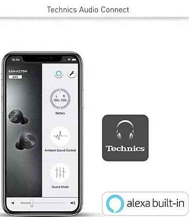 Наушники Panasonic Technics Wireless Stereo EAH-AZ70W Bluetooth серебряные. Киев