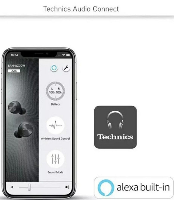 Наушники Panasonic Technics Wireless Stereo EAH-AZ70W Bluetooth серебряные. Киев - изображение 3