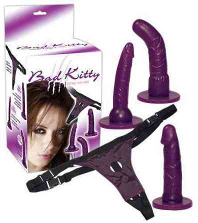 Страпон - Bad Kitty Strap-On purple Set Sex Aura Київ