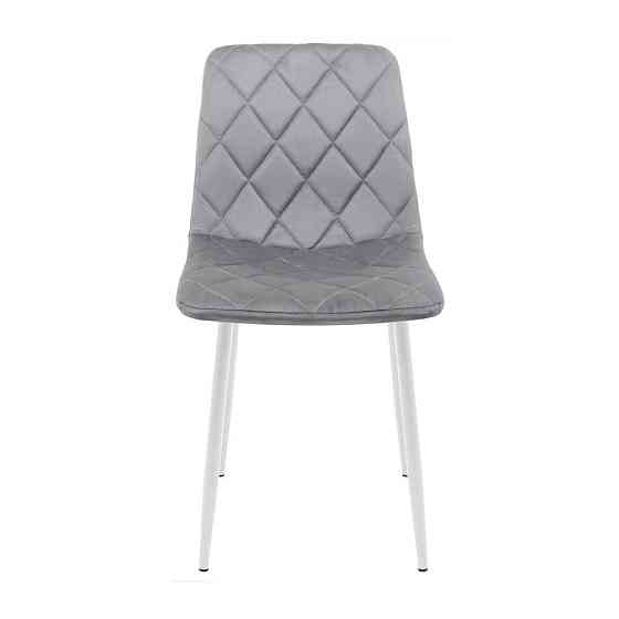 Стілець крісло м'який GarretDesign U Malcolm 57 білі ніжки Сірий Київ