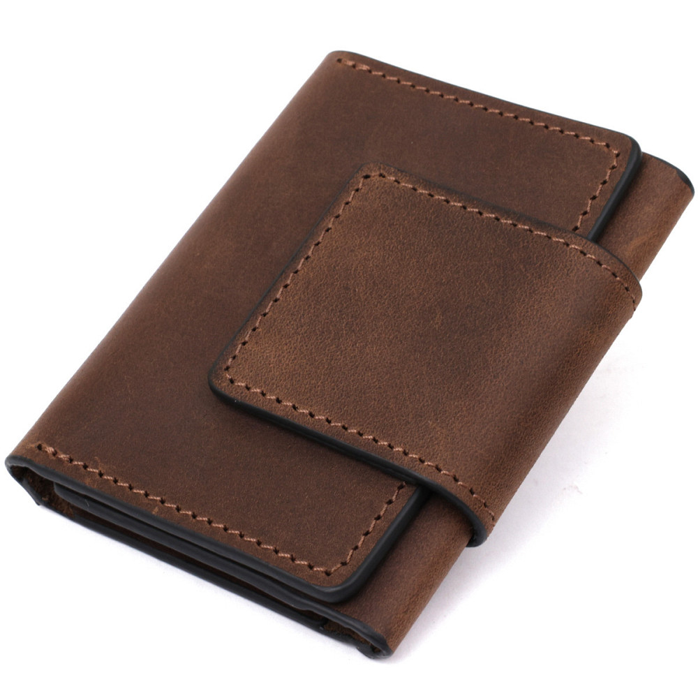 Мужская кожаная визитница GRANDE PELLE 11362 Коричневый Киев - изображение 9