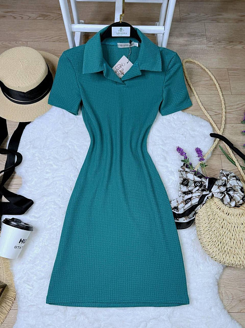 Стильне жіноче плаття-поло в спортивному стилі Зелений, 40/42 Одеса - фото 1