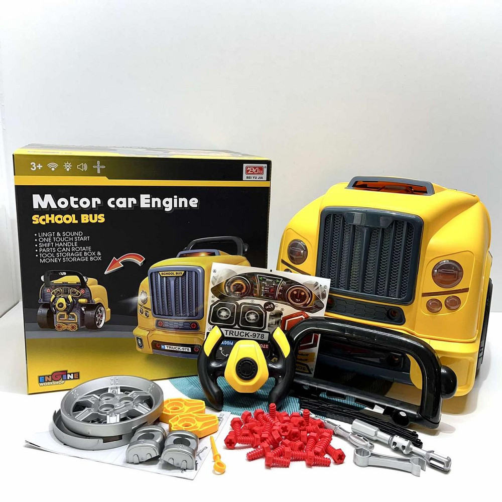 Машина-конструктор 59 деталей звук підсвічування Жовтий (D001-1) Чернигов - изображение 3