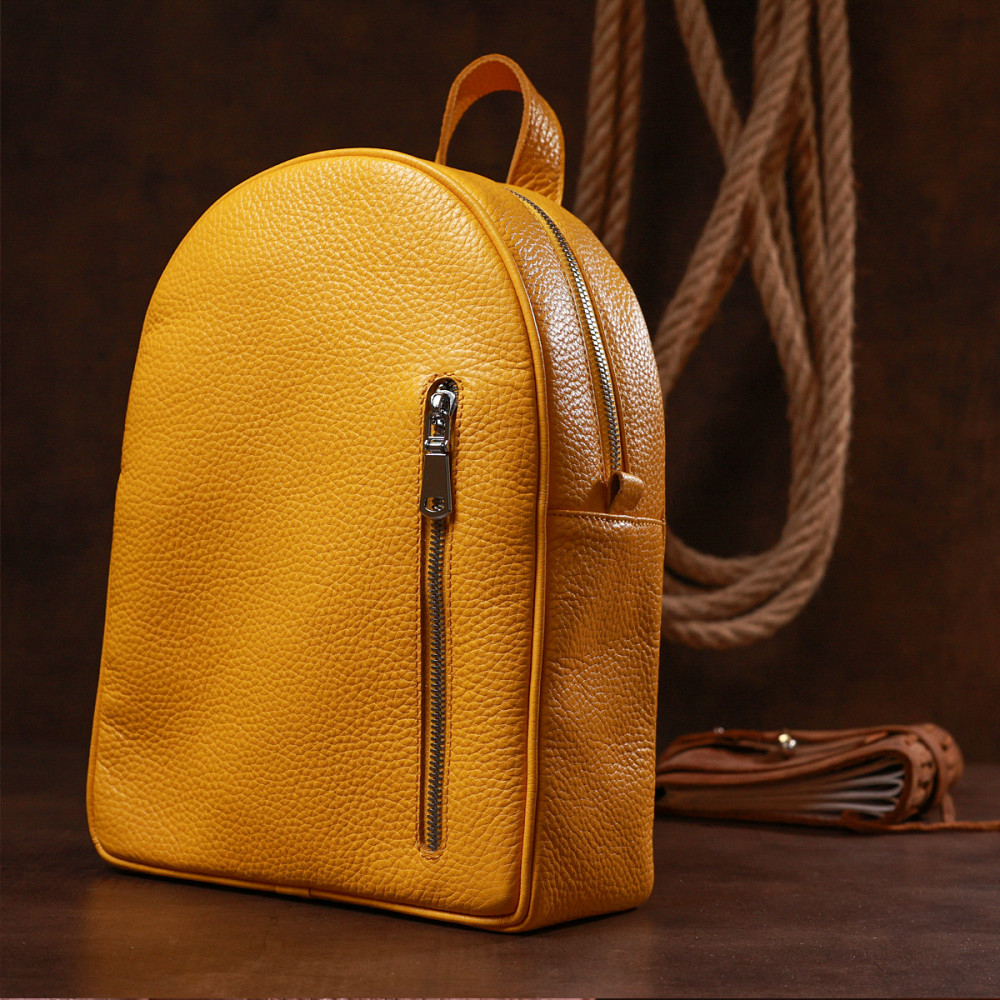 Яркий женский рюкзак из натуральной кожи Shvigel 16321 Желтый Киев - изображение 9