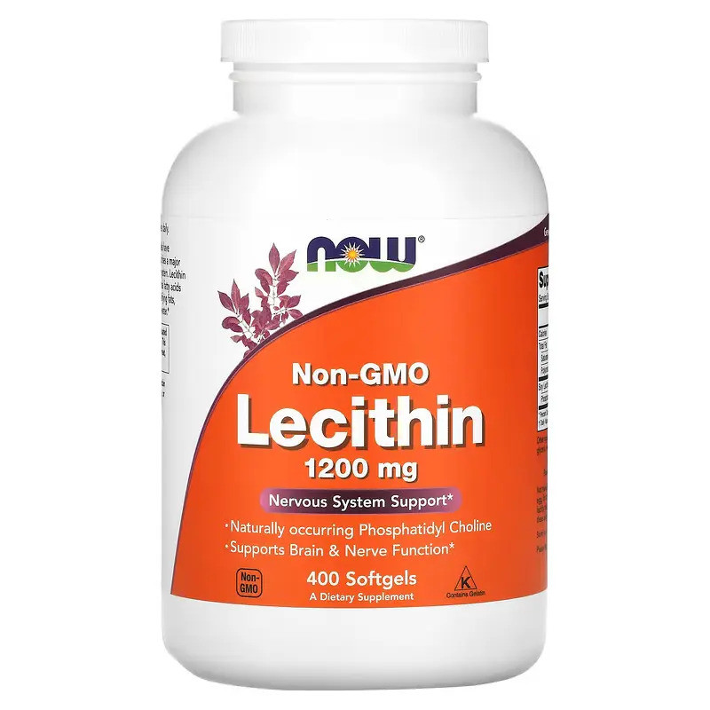 Лецитин NOW Non-GMO Lecithin 1200 mg 400 Softgels Луцьк - фото 1