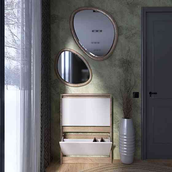 Тумба для обуви в прихожую Эверест Сити-160-2 70,2х16х95,8 см Дуб сонома/Белый (DTM-071107) Львов