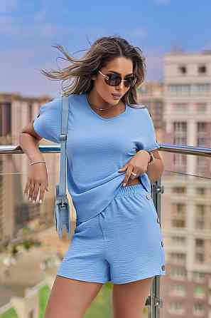 Літній костюм з шортами Gemini Батал 54-56, Блакитний Київ