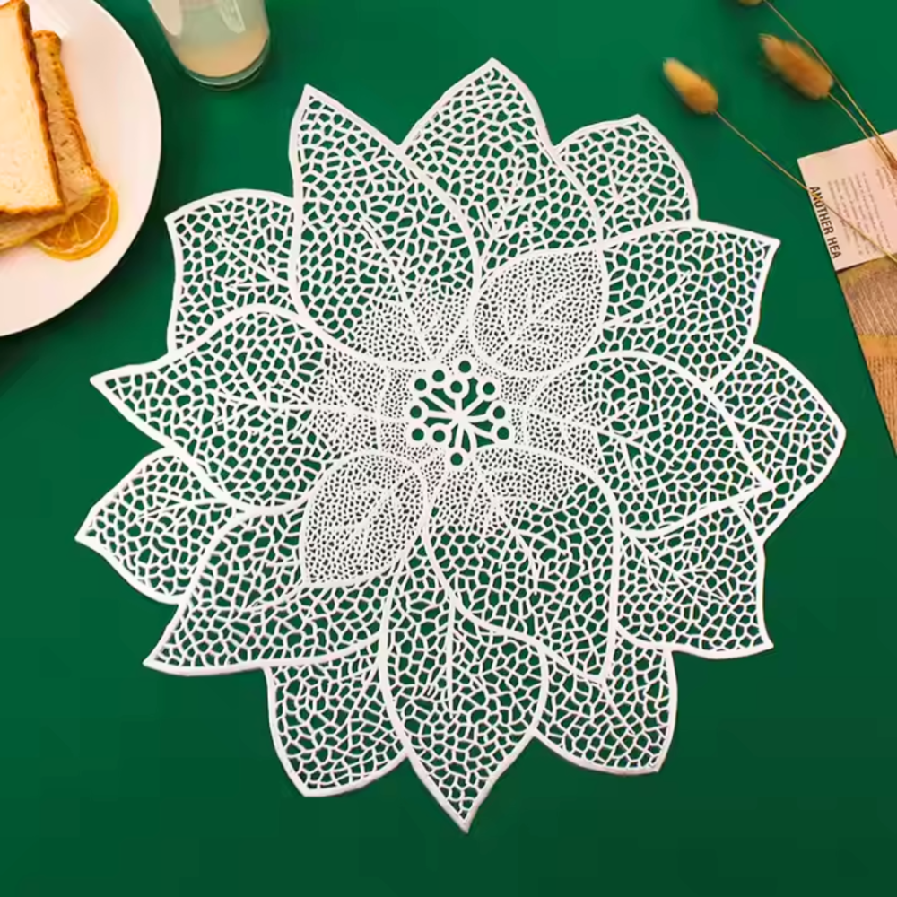 Сервірувальна серветка під гаряче ажурна, килимок сервірувальний килимок сріблястий набір 2 шт Кам'янець-Подільський - фото 4