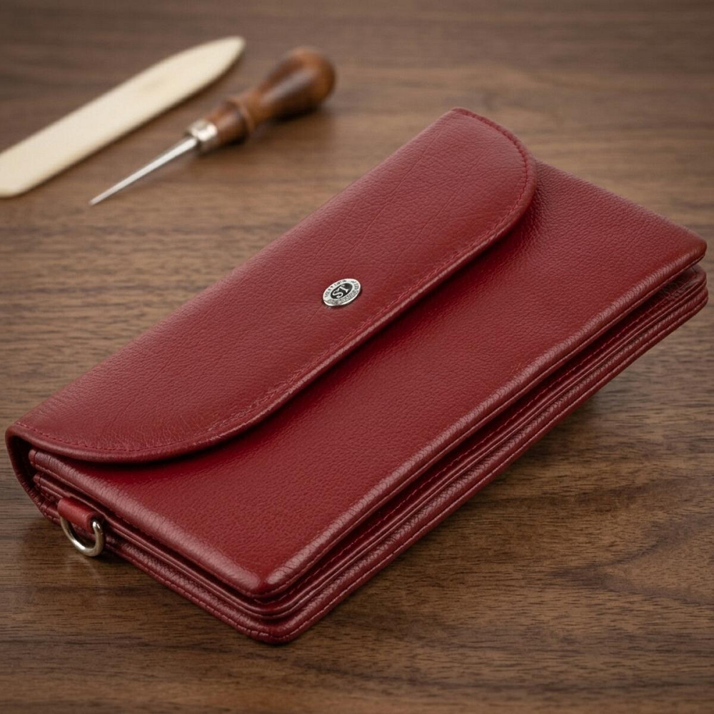 Клатч зі шкіри жіночий ST Leather 19318 Бордовий Київ - фото 11