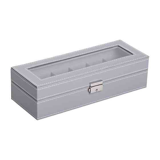 Шкатулка для наручных часов 30×11×8 см из эко кожи на 6 отсеков HP-5-3 Киев