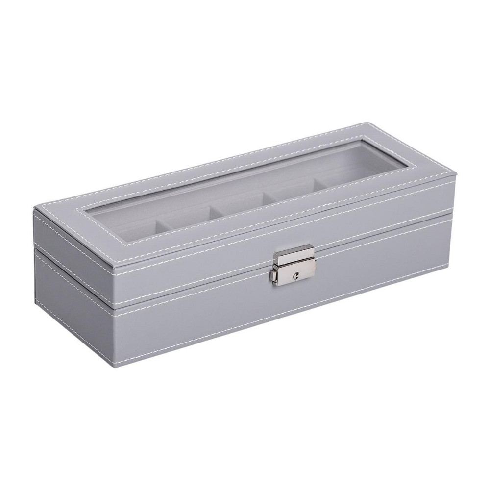 Шкатулка для наручных часов 30×11×8 см из эко кожи на 6 отсеков HP-5-3 Киев - изображение 1