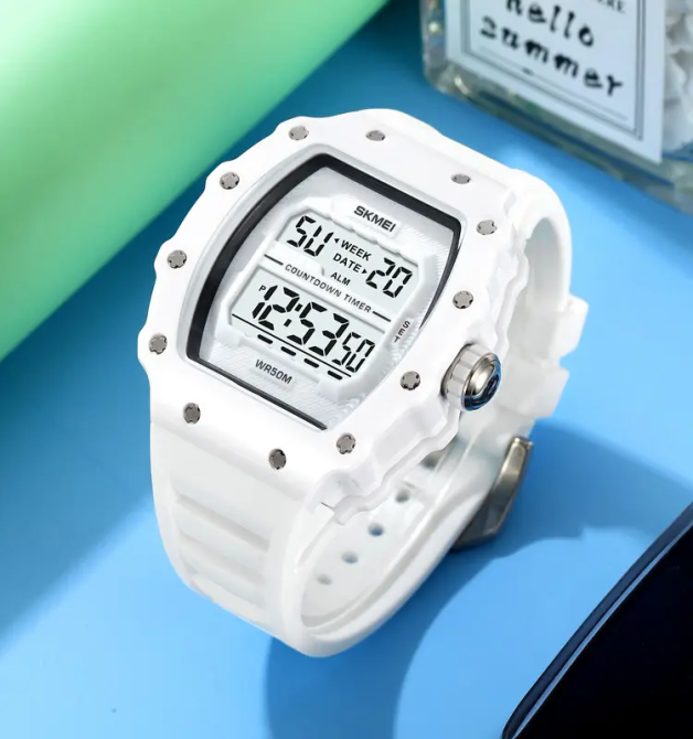 Годинник чоловічий електронний наручний Skmei 2296 Білий Вінниця - фото 4
