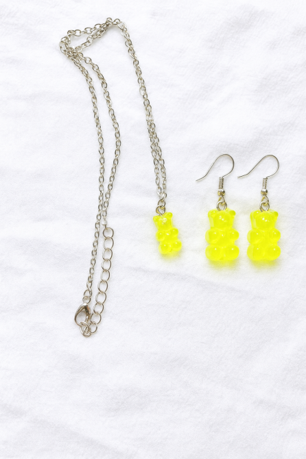 Бижутерия мишки желтые, кулон + серьги, размер мишки 1,6*1см, смола Киев - изображение 2