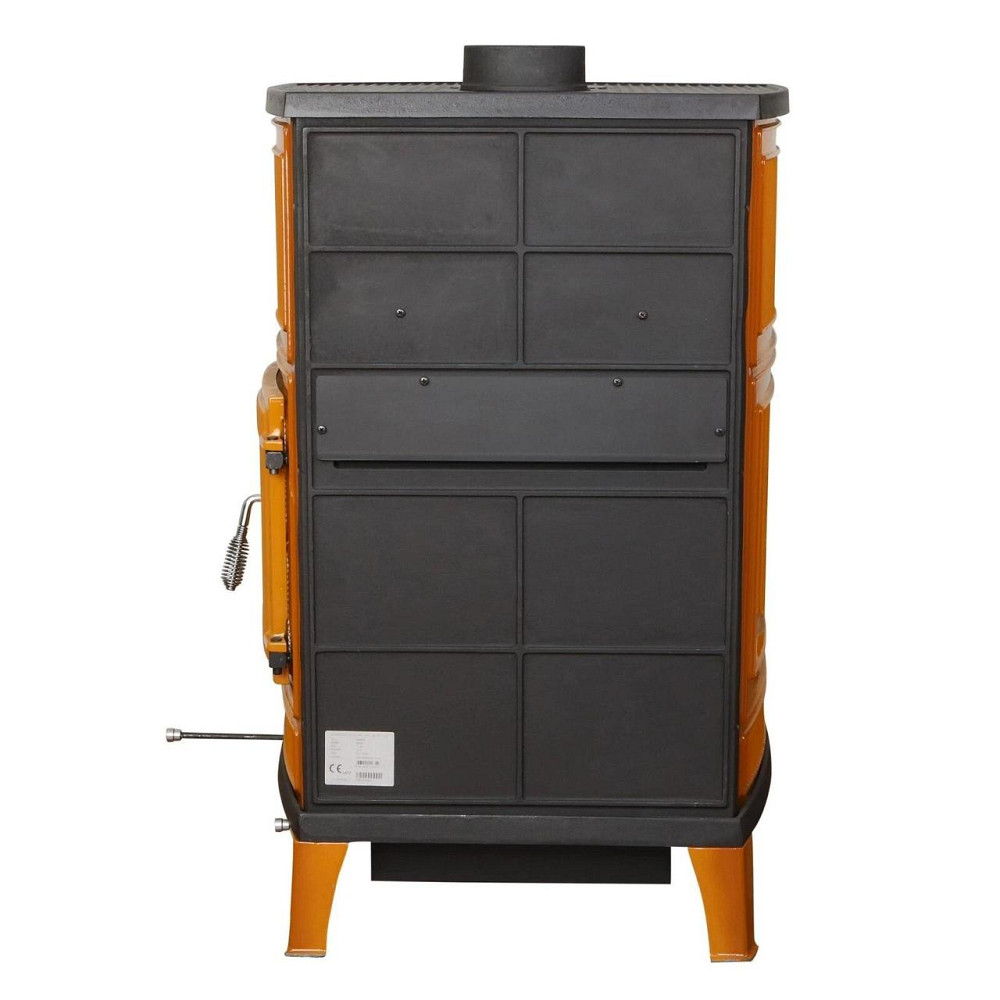 Піч-камін чавунна на дровах з духовкою Hosseven 8000E 13 кВт три скла верхній димохід жовта Тернопіль - фото 7