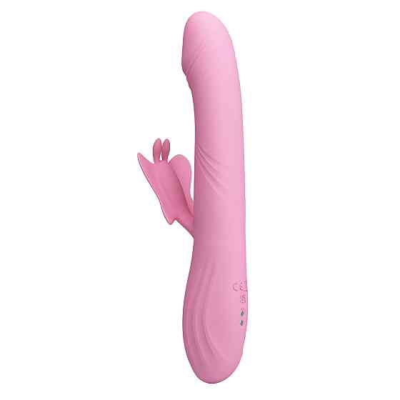 Вібратор-кролик PRETTY LOVE Bella Pink, силікон, рожевий, метелик, подвійна стимуляція Sex Aura Київ