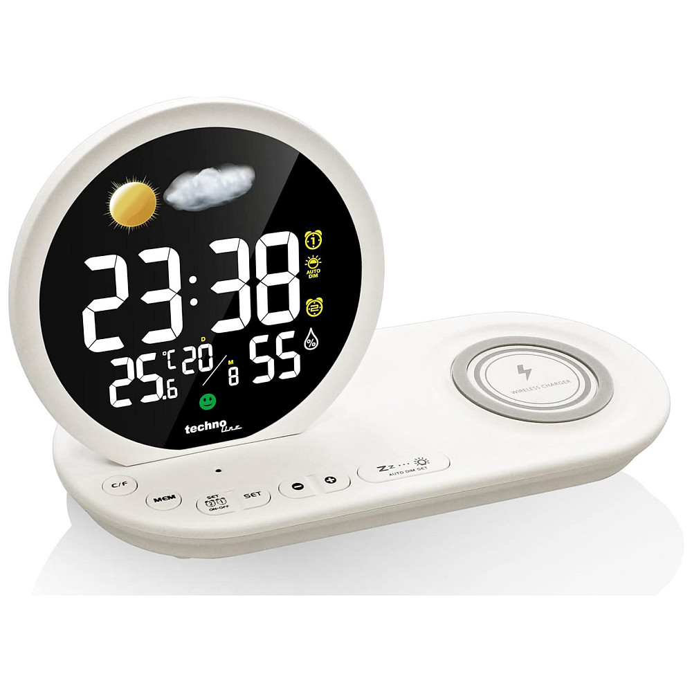 Годинник настільний Technoline WT427 Wireless Mobile Charging White (WT427) Киев - изображение 3