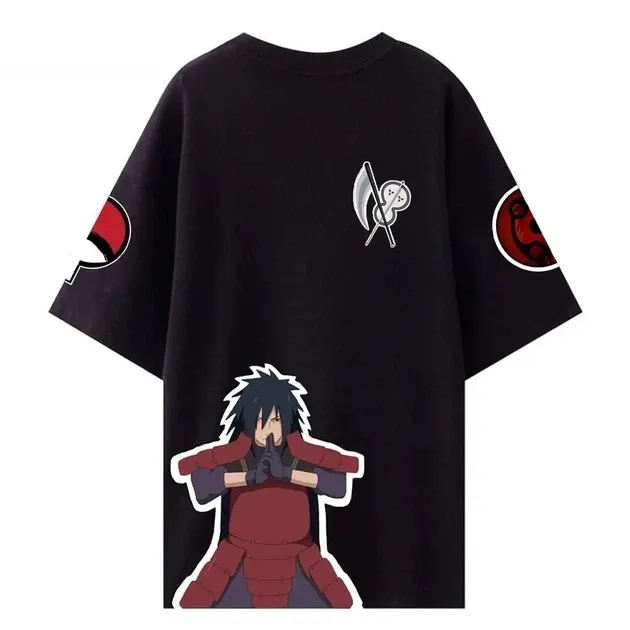 Футболка для мальчика с аниме принтом Наруто Мадараоверсайз (рост от 165 до 180 ) Черный AnimeT1002m Днепр - изображение 1