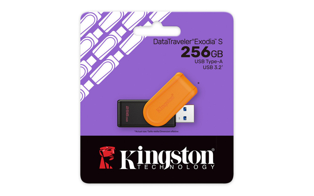 Флешнакопичувач USB3.2 256 GB Kingston DataTraveler Exodia S Black/Orange (DTXS/256GB) ( Помаранчевий ) Харків - фото 4