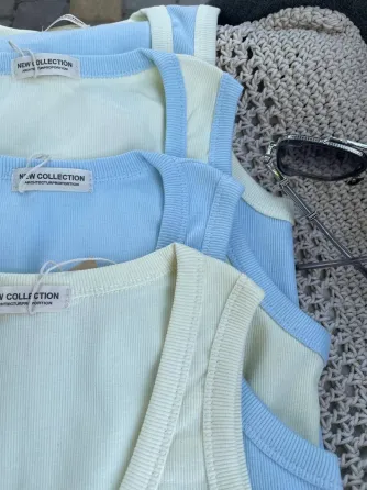 Жіноча майка в рубчик кашкорсе — базова бавовняна майка на літо Одеса