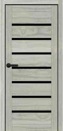 Дверь межкомнатная Порталино PL-02 мессина серебряная черное стекло Киев