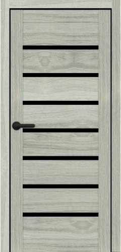 Дверь межкомнатная Порталино PL-02 мессина серебряная черное стекло Киев - изображение 1