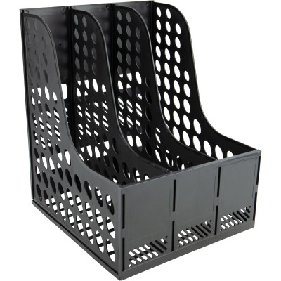 Лоток для паперів Axent вертикальний на 3 відділення збірний чорний (4041-01-A) Вінниця - фото 1