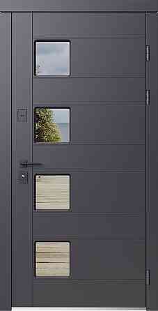 Двері вхідні SARMAK Еталон термо Прага МДФ plastid металік / ПВХ біле дерево 870х2050 мм Київ