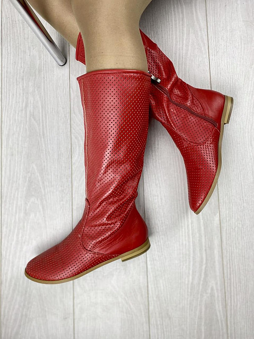 New Style Чоботи жіночі NEW STYLE 10120/1 червоні (весна-літо, шкіра натуральна) (3367) Коломыя - изображение 1