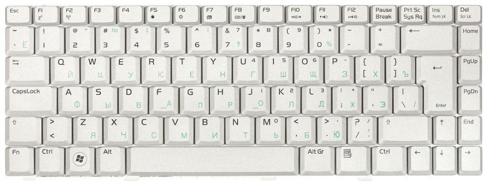 Клавиатура для ноутбука Asus (W3, W3J, A8, F8, N80) Silver, RU (вертикальный энтер) Вінниця - фото 2