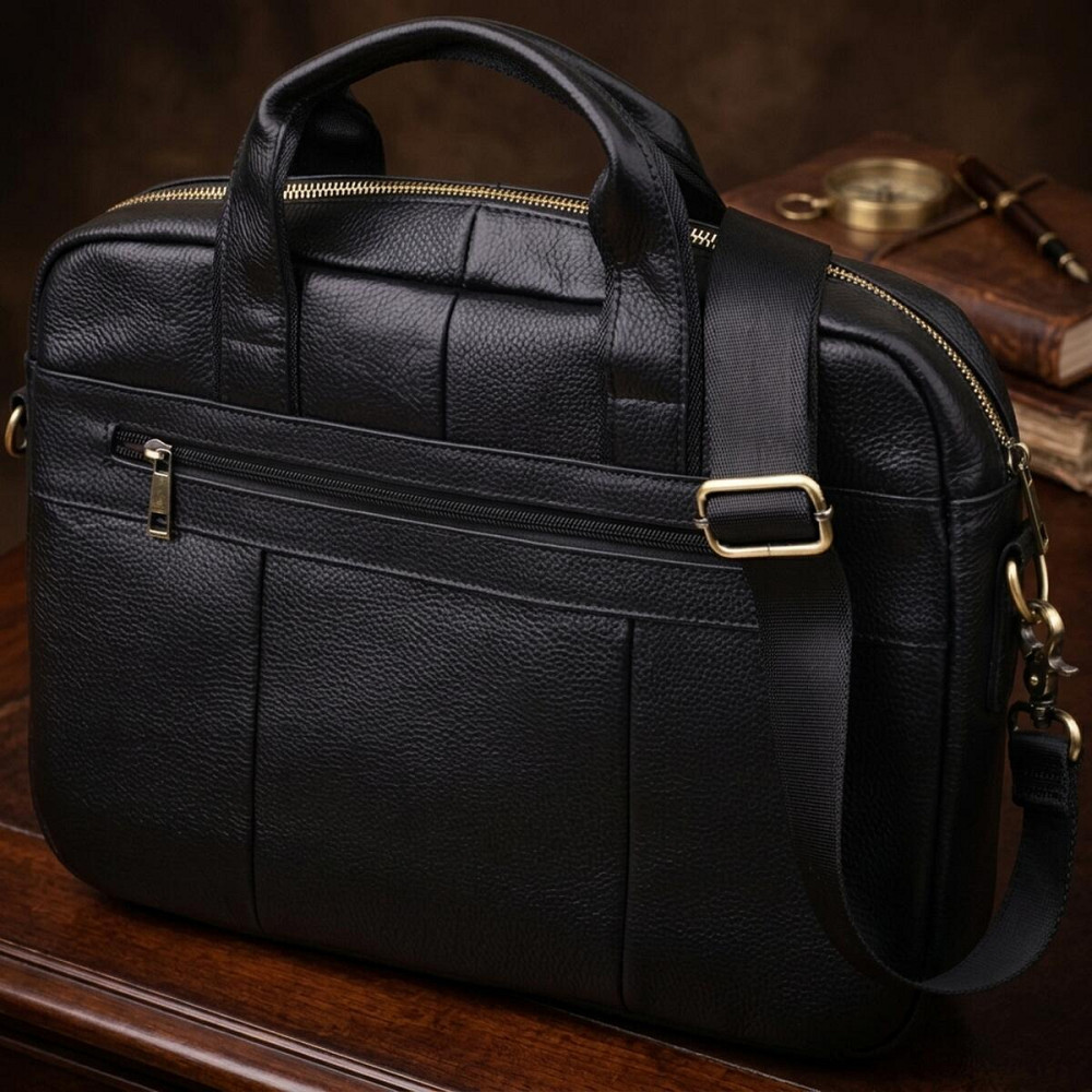 Портфель для чоловіків з натуральної шкіри Vintage 23041 Чорний Київ - фото 14