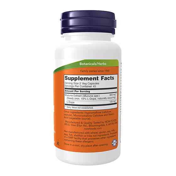 Мукуна пекуча Now Foods Dopa Mucuna 180 vcaps Київ