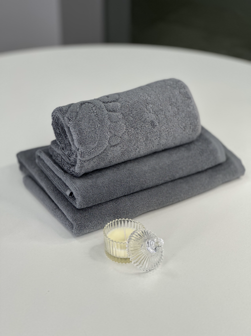 Комплект махрових рушників + килимок для ніг Ideal Textile Сірий Чернівці - фото 3